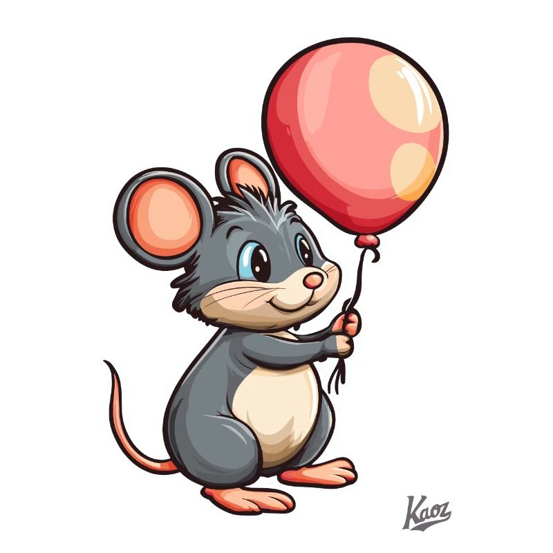 Cute Mouse with Balloon