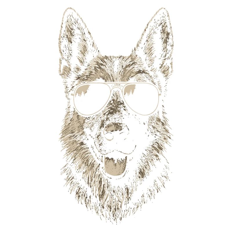 Deutscher Schäferhund Sonnenbrille Coole Illustration