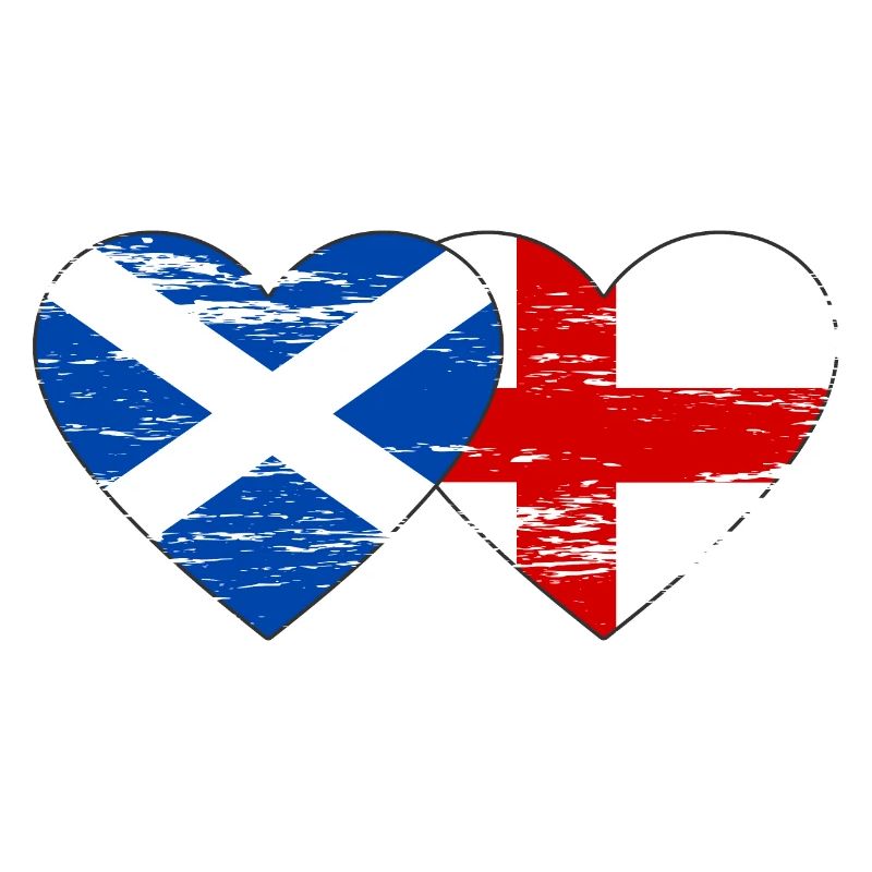 Ecosse Angleterre drapeau coeur utilisé