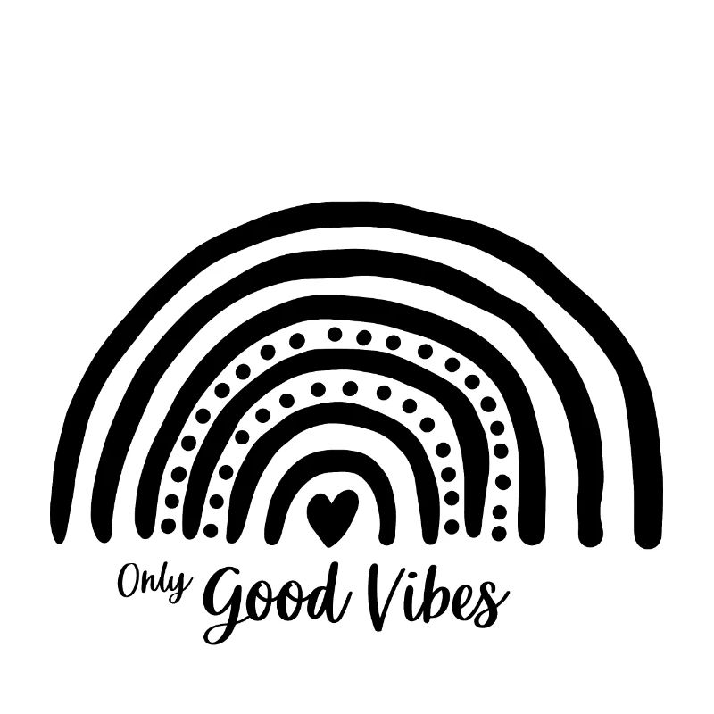 Only Good Vibes. Rainbow Gift Boho T-Shirt