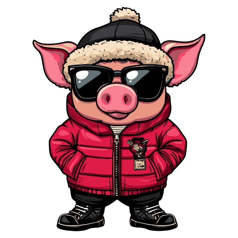 Schwein Winter Comic