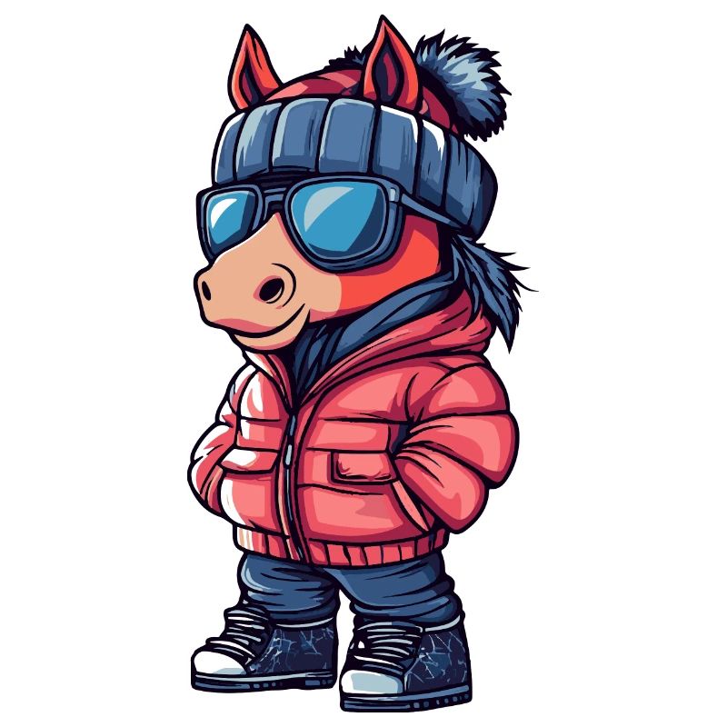 Pferd Winter Comic