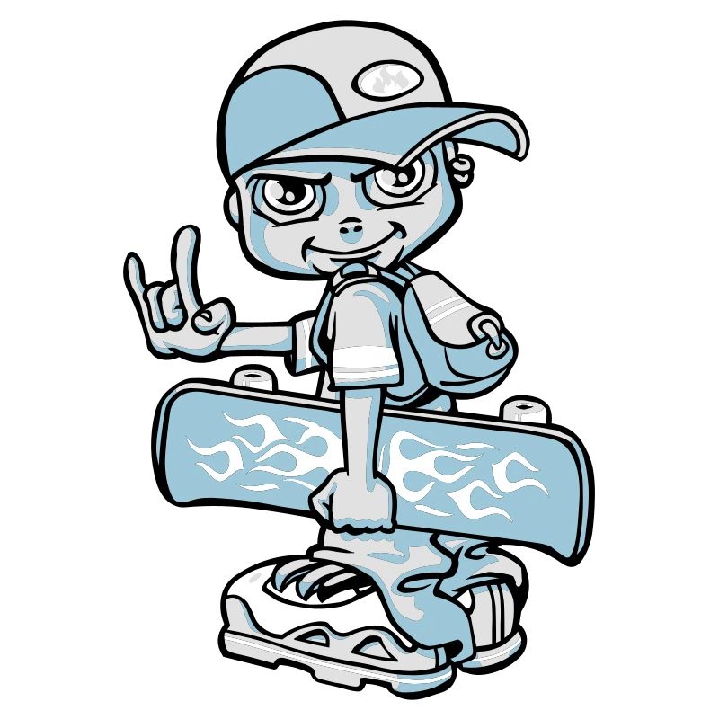 Garçon et son skateboard flex
