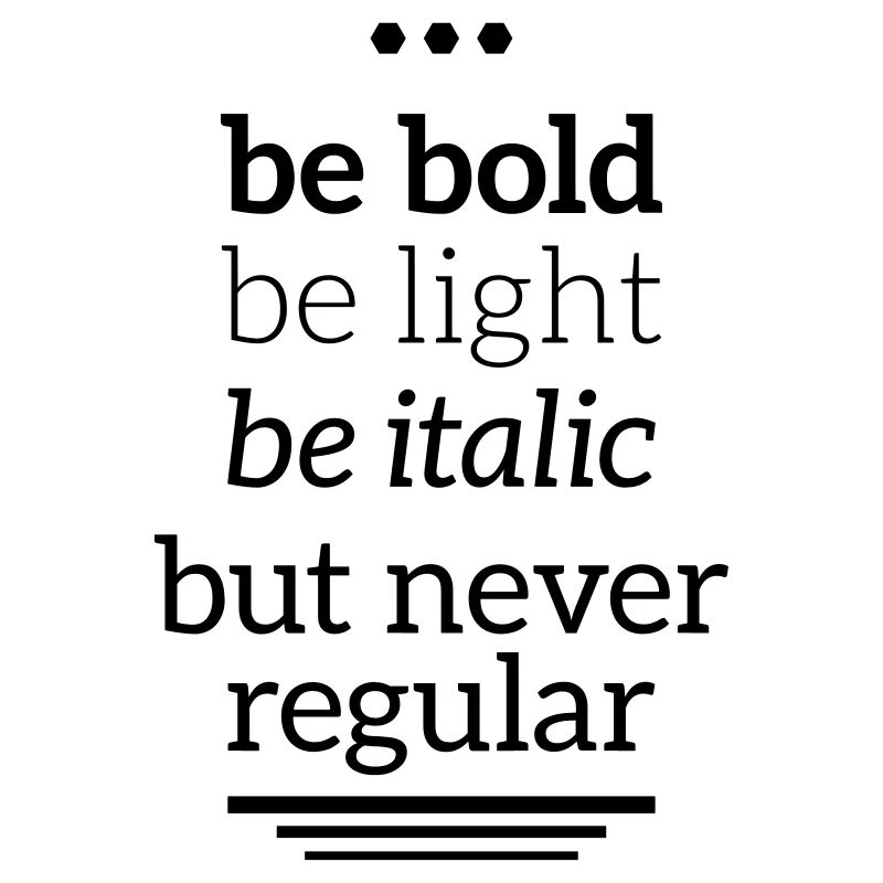 bold light italic never regular Typografie Grafik