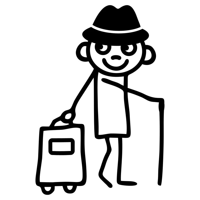 Mann mit Trolley