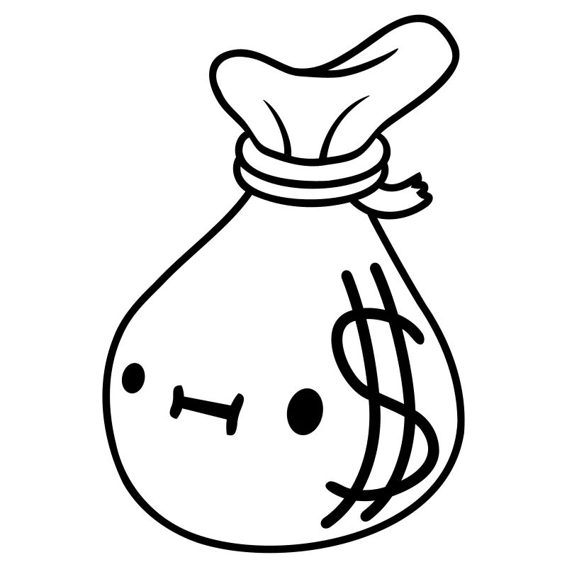 Comic Gesicht Geld Sack