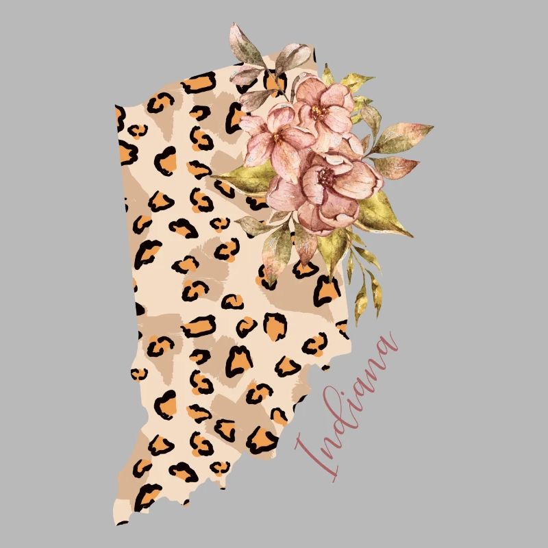 Leopard Pattern Map Leo State Of Indiana