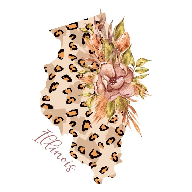 Illinois Leopard-pattern Carte Leo State