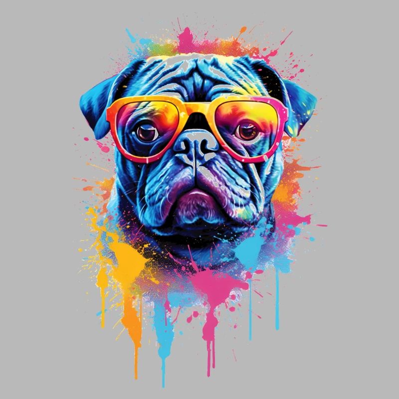 Conception colorée de chien carlin