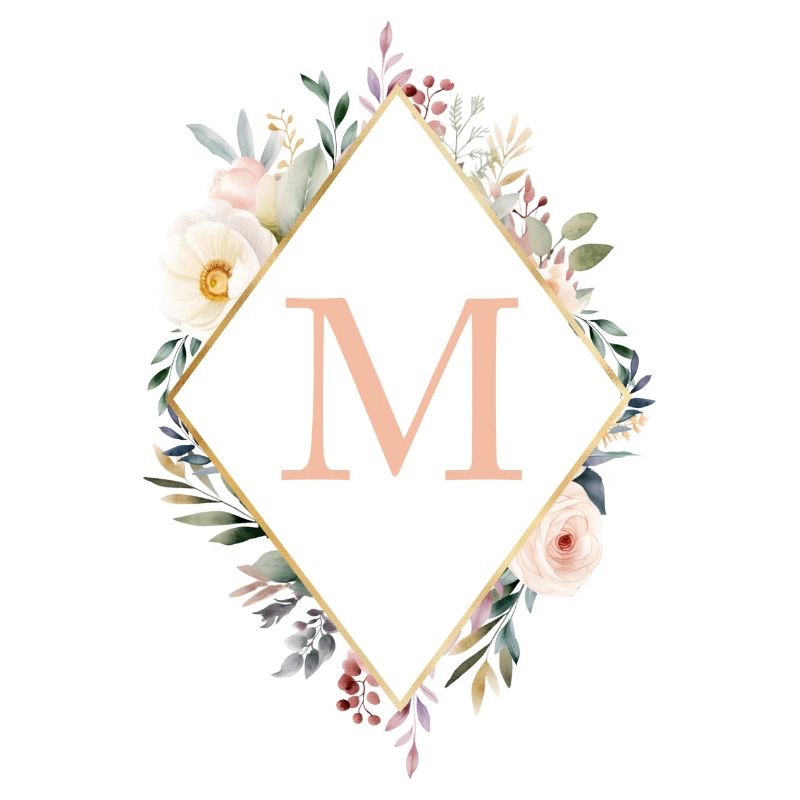 M Monogramm , Floral, Boho