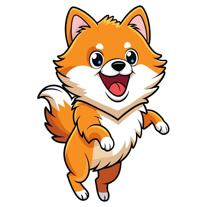 Energetic Pomeranian Bouncing with Excitement