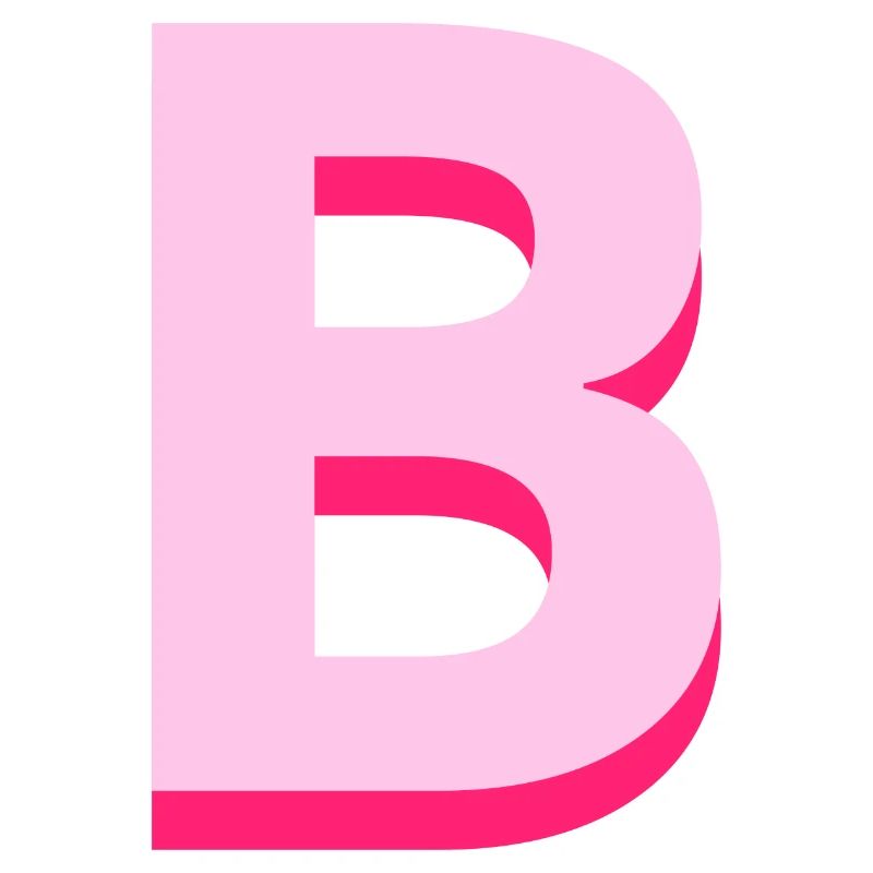 Pop- und moderner rosafarbener Buchstabe b
