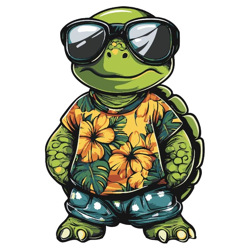 Turtle Comic Funny Summer