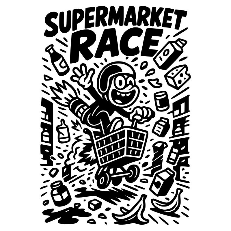Supermarkt Rennen Kinder Witzig