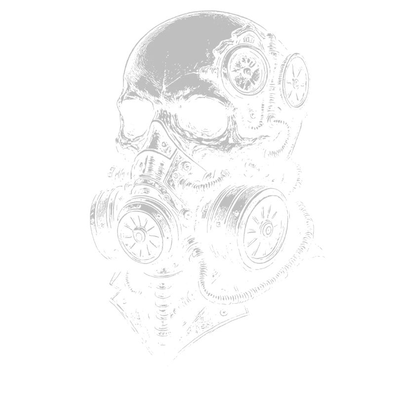 Masque à gaz en forme de crâne steampunk