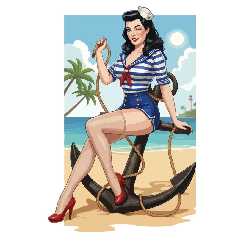 Pin-up de marin de plage