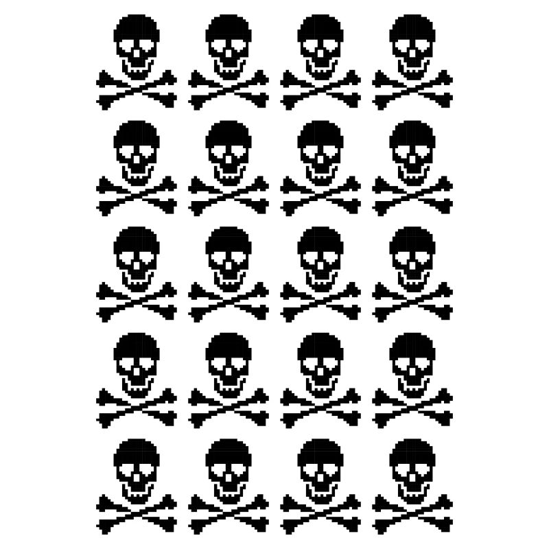 Motif de crânes pixelisés