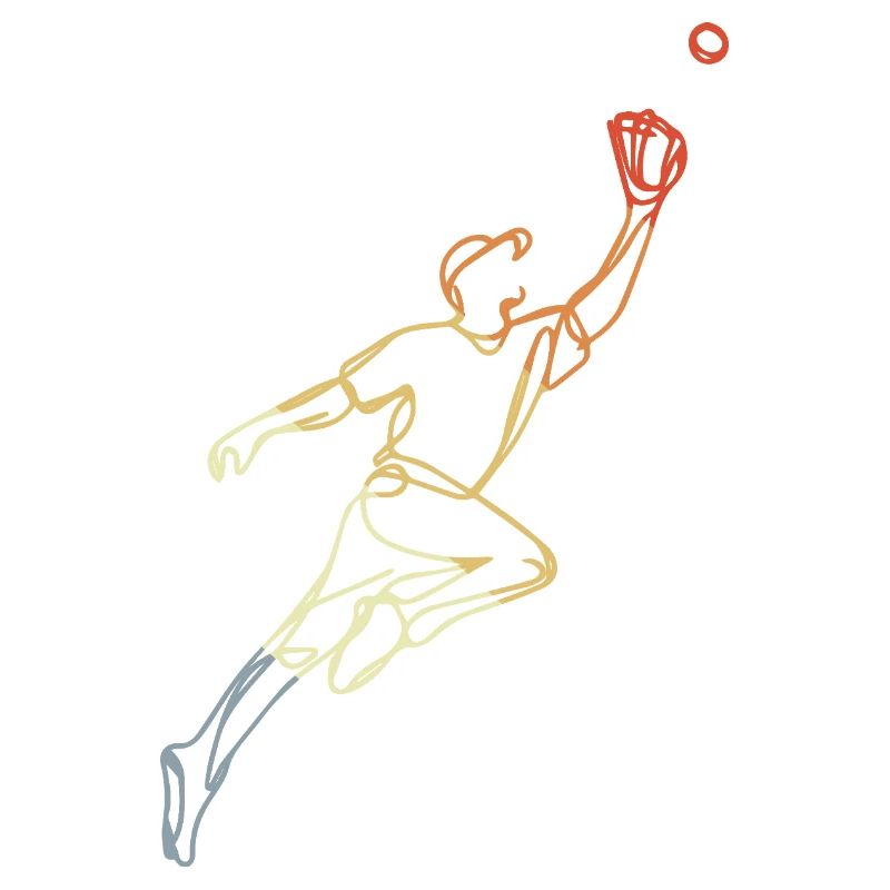 Vintage Baseball Player Sketch