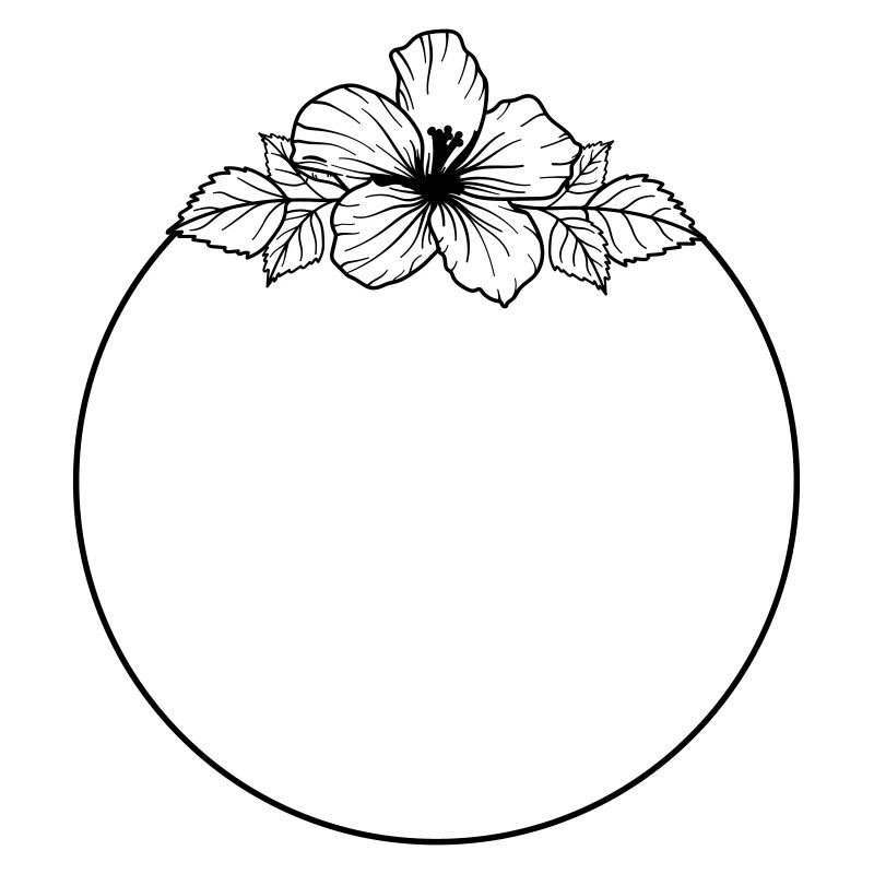 Hibiscus Boho Blume Handgemalt