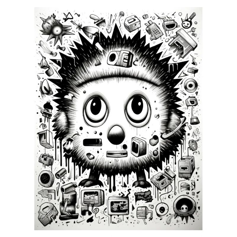 igel graffiti geometrie abstract