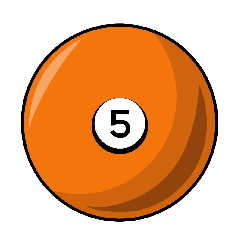 Boule de billard 5 Billard orange Cinq