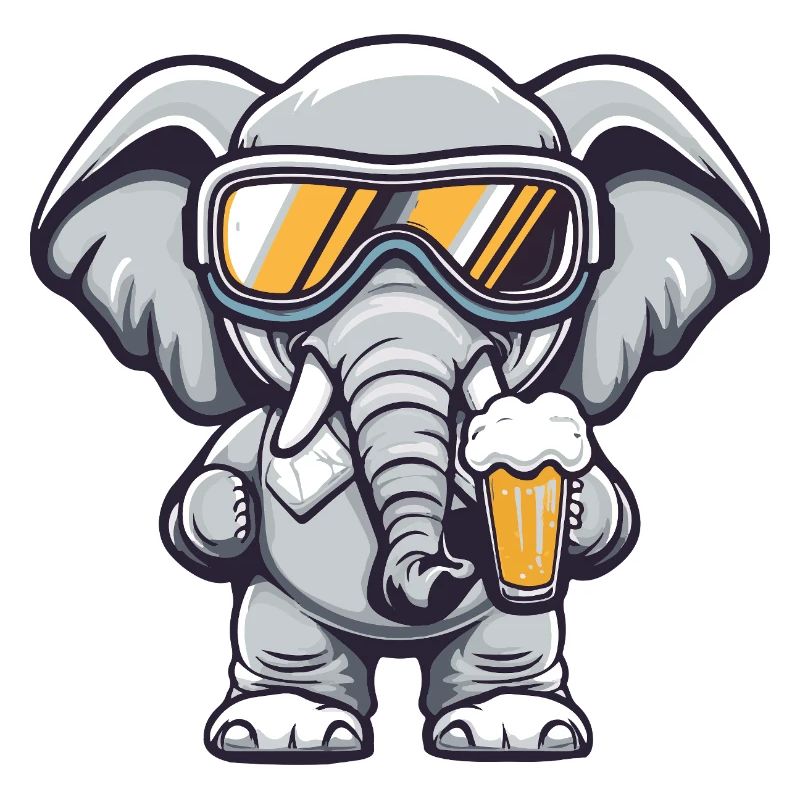 Elefant Apres Ski Bier Comic