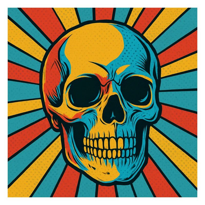 Explodierter Farbtopf Totenkopf