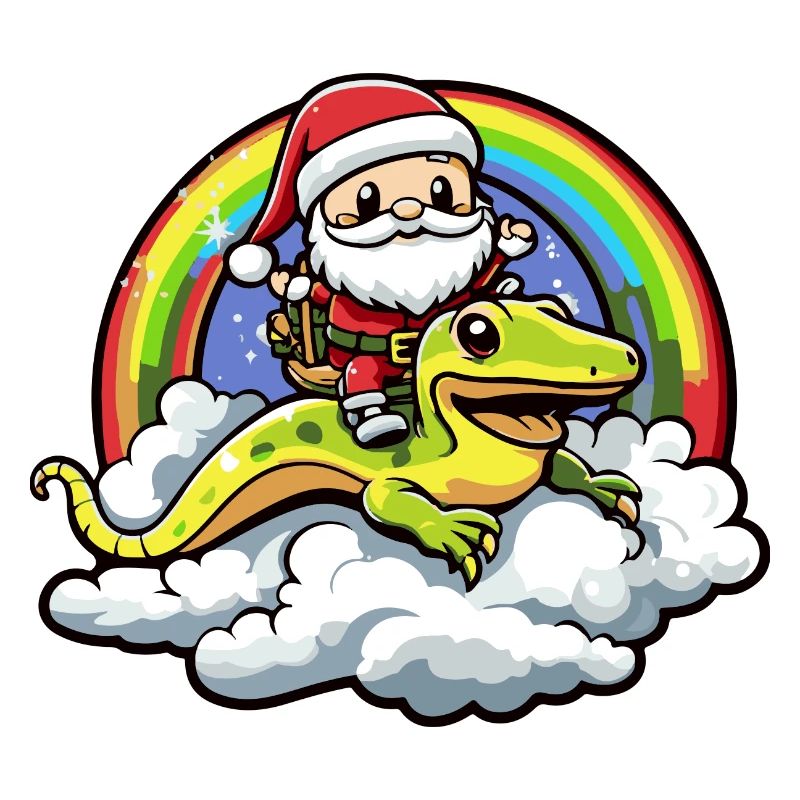 Echse Weihnachtsmann Regenbogen