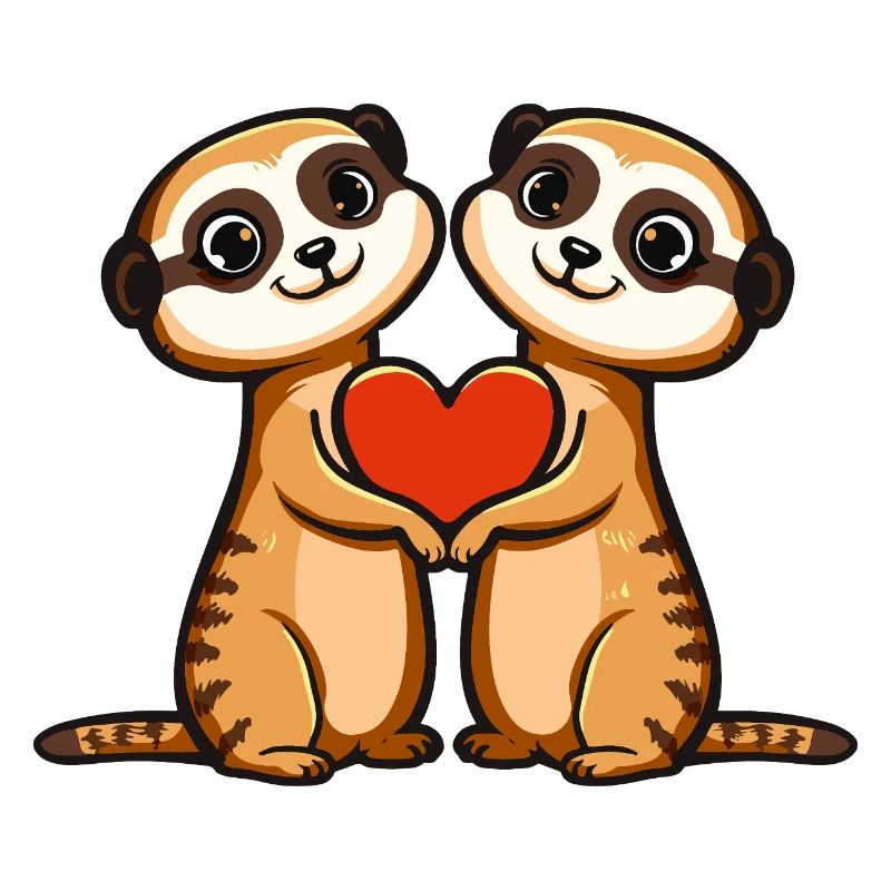 Suricate Couple Saint-Valentin