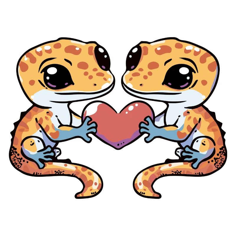 Echse Paar Verliebt Gecko Eidechse Valentinstag