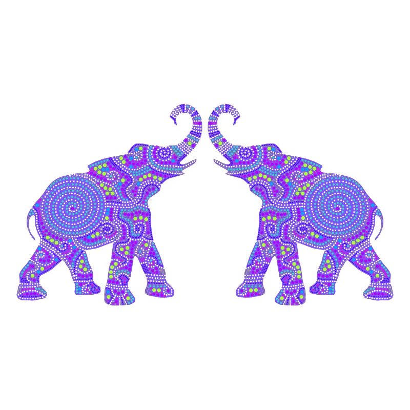 Merveilleux travail de points - Deux ÉLÉPHANTS 1