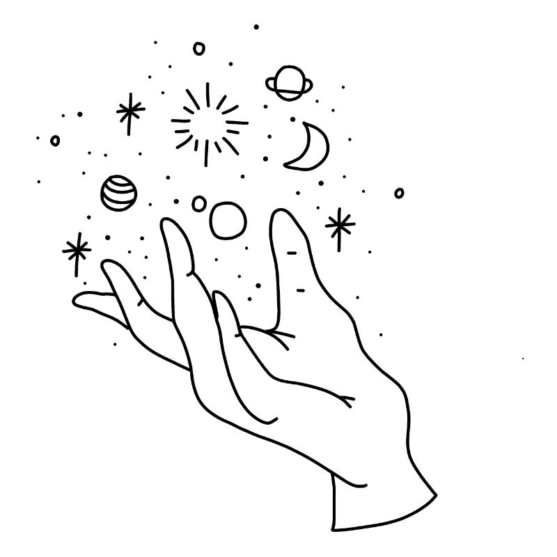 Hand moon space dark