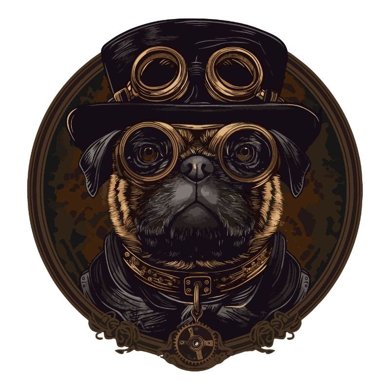 Steampunk Mops Hund