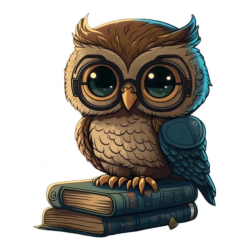 Eule und Bücher
