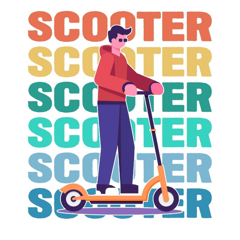 Scootering Boy coloré