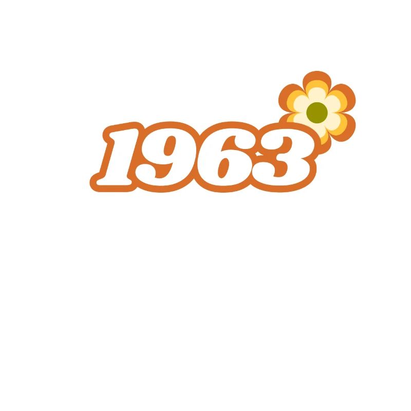 1963 Né avec une fleur Hippie rétro