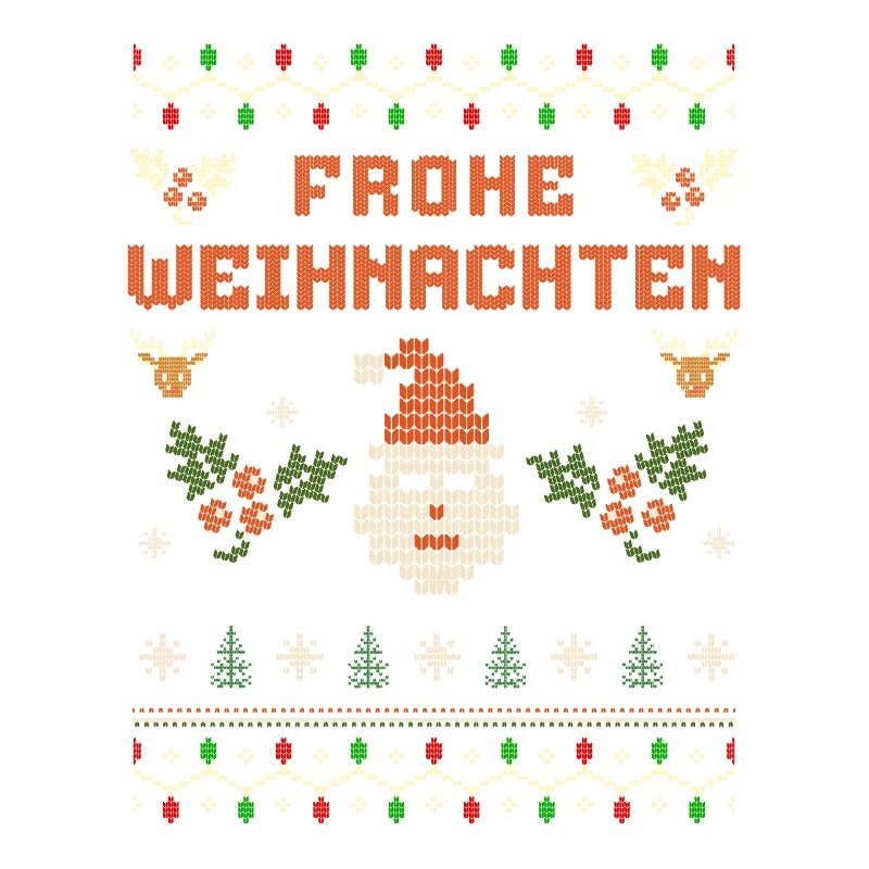 Frohe Weihnachten Ugly Strickoptik Weihnachtsmann