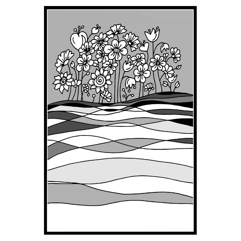 Landschaft mit Blumen