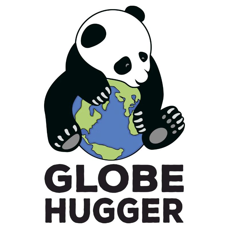 Globe Hugger Panda Hugging Planet Earth Save Nature