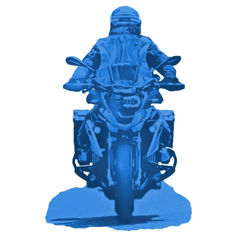 Motorcyclist blue
