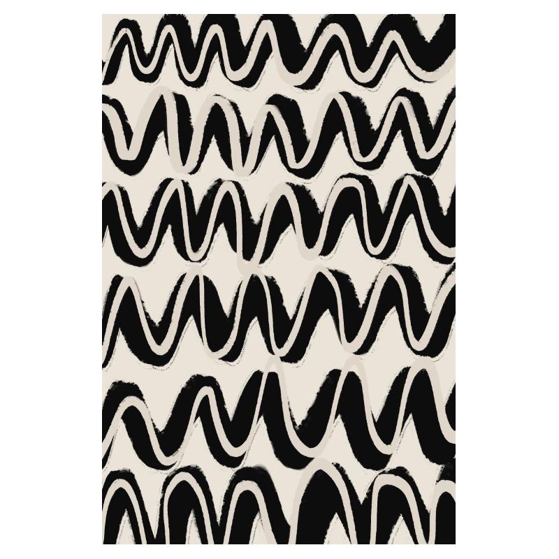 Black Beige Waves Pattern