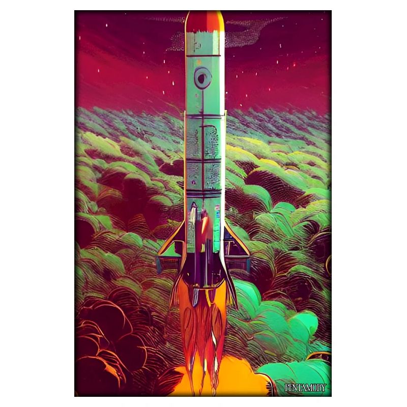 Rocket Launch Space Stars Clouds