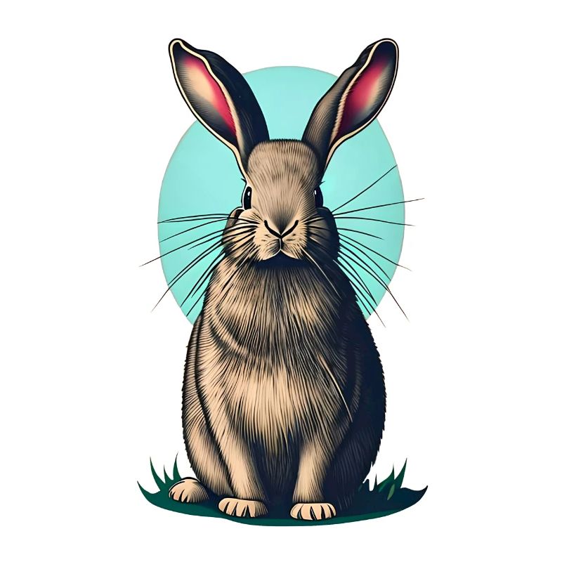 Easter bunny with turquoise egg