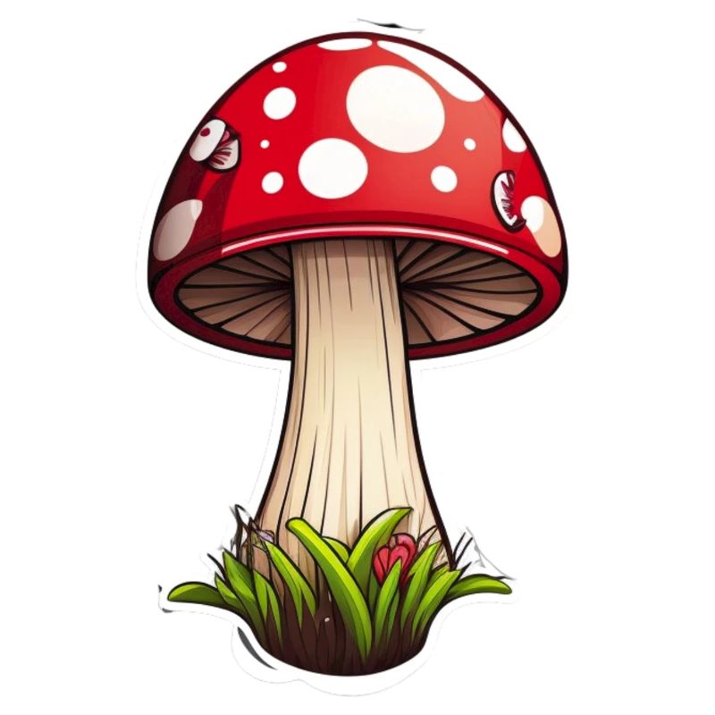 Drôle de champignon de dessin animé