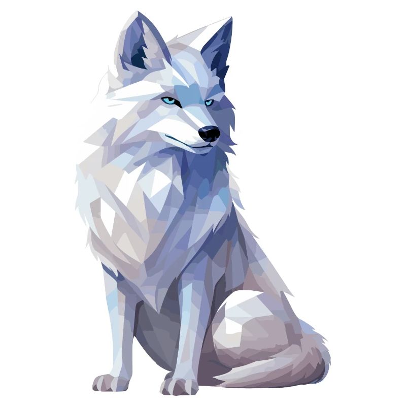 Polarfuchs im Polygon Stil