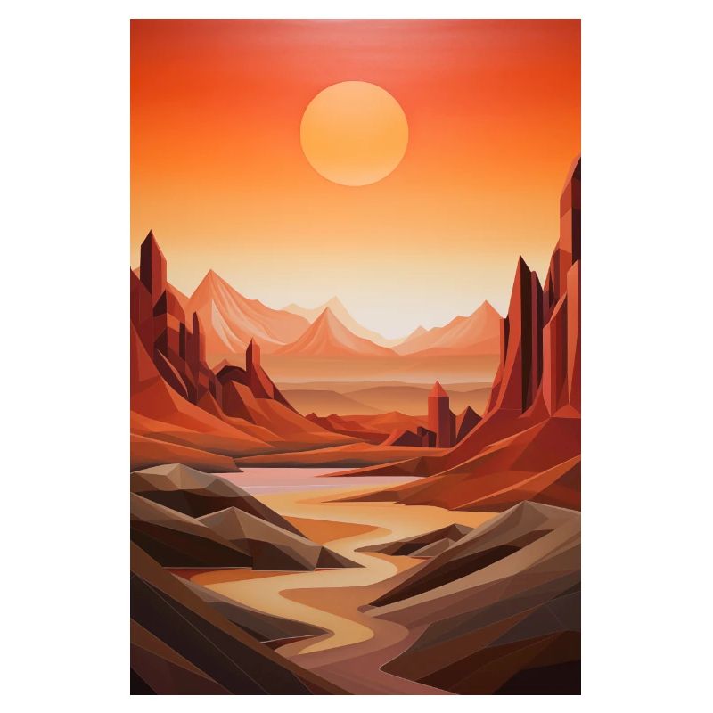 Paysage de Désert avec coucher de soleil