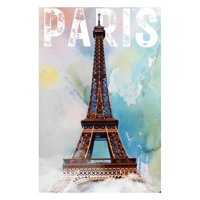 Paris Vintage Reiseposter mit Eiffelturm