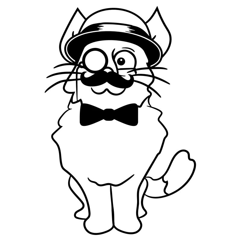 Sir Cat Gentleman Hat Suit Monocle Rich Mr.