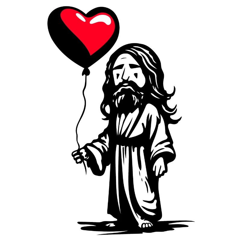 Jesus mit Herz Luftballon - Heartful Creatures