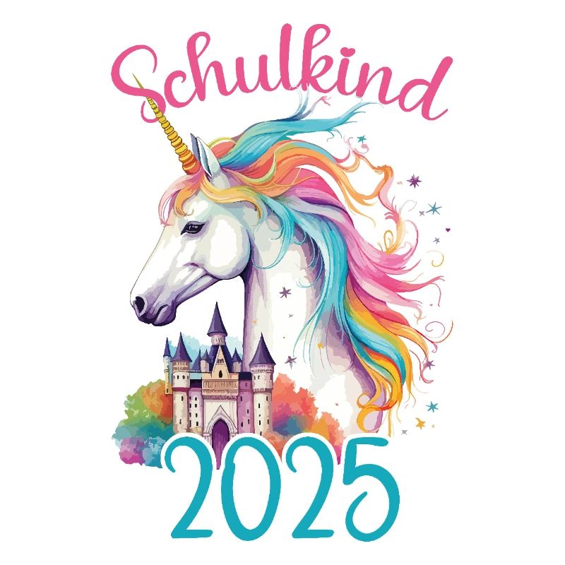 Schulkind 2025 Einhorn Einschulung Schule Schüler